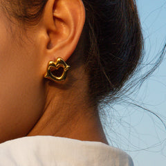 Amour Gold Stud Earrings