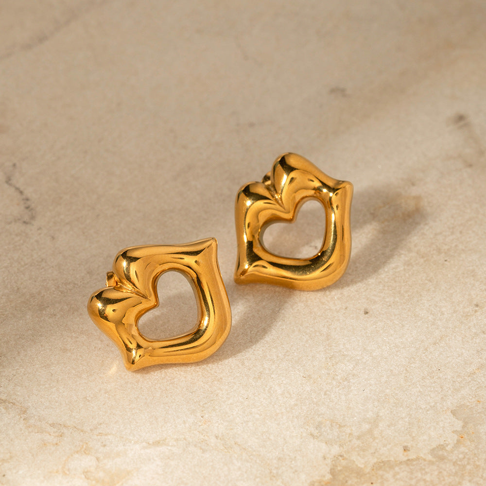 Amour Gold Stud Earrings