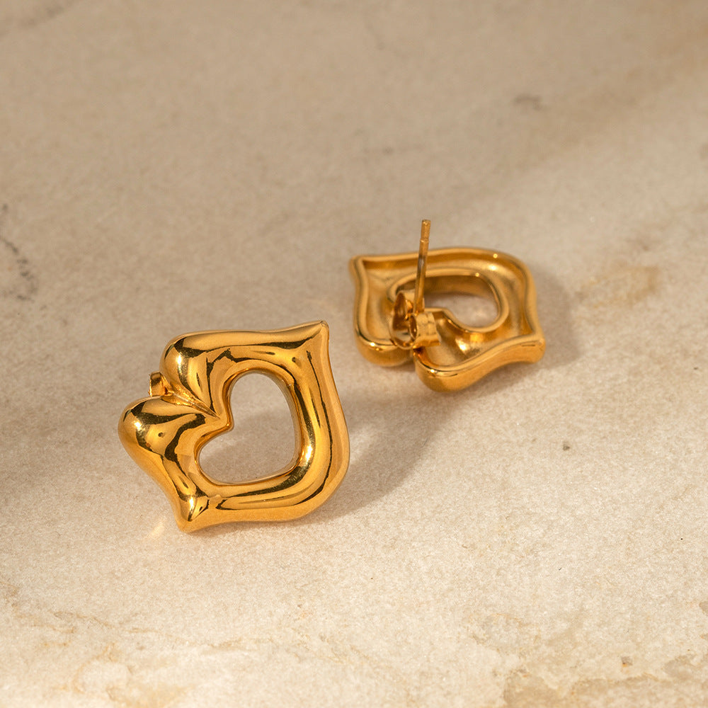 Amour Gold Stud Earrings