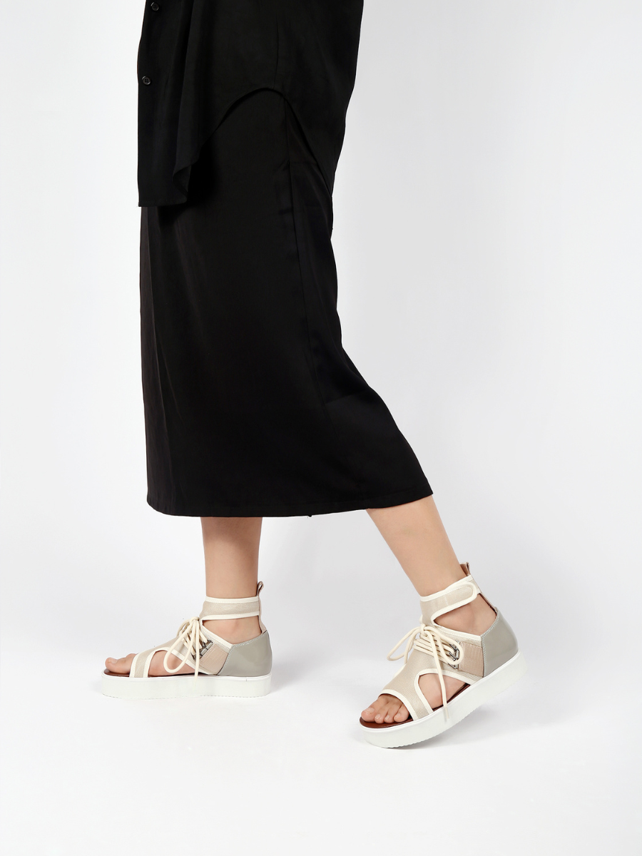 JADYROSE | CUT-OUT APRICOT PLATFORM GLADIATOR