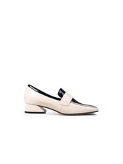 JadyRose | Genuine LeatherBlock Color Elegant Princess Kate Loafers - Beige