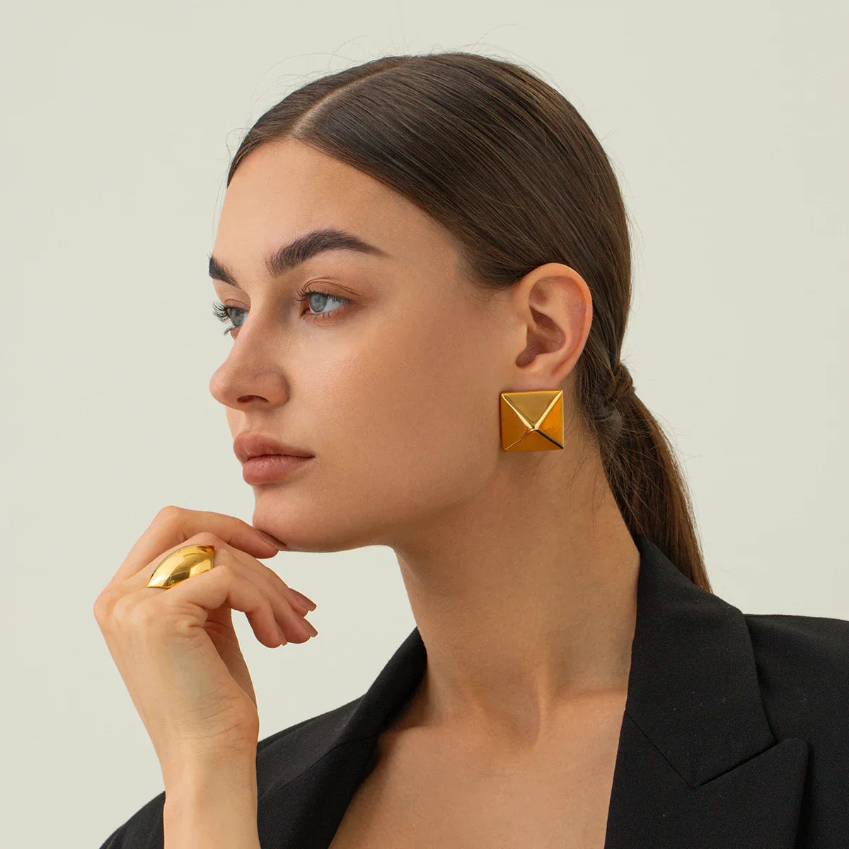 Arden Pyramid Stud Earrings