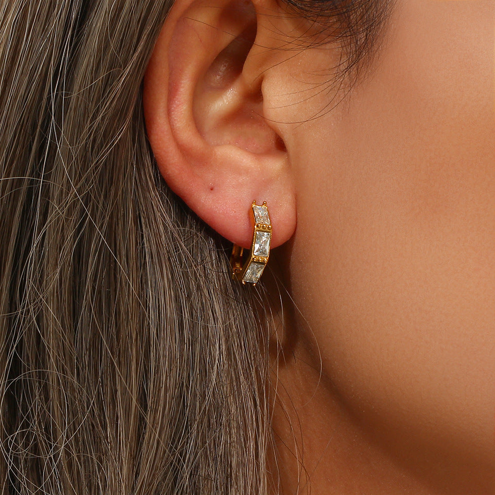 Ariana Gemstone Hoop Earrings