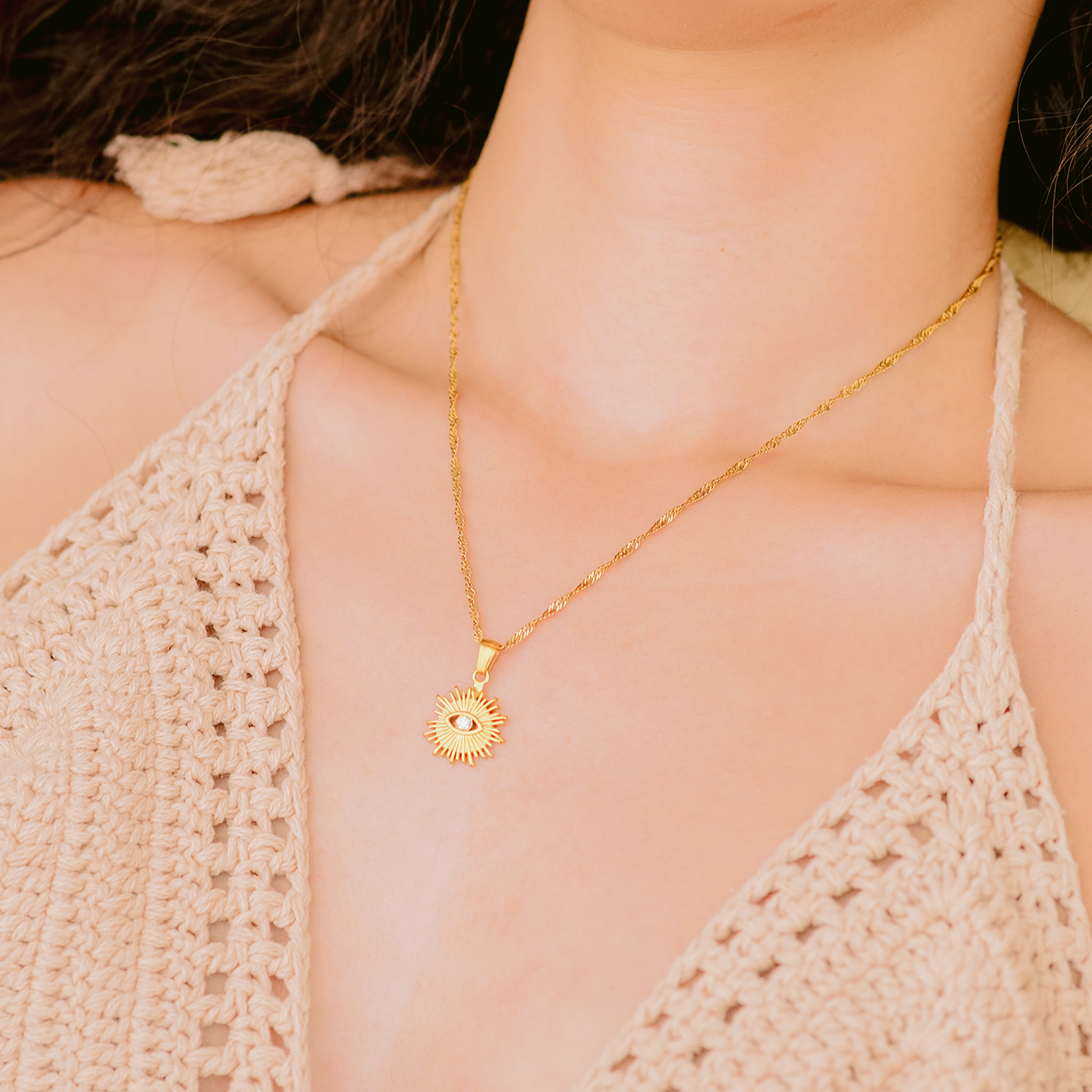 Astra Gold Eye Necklace