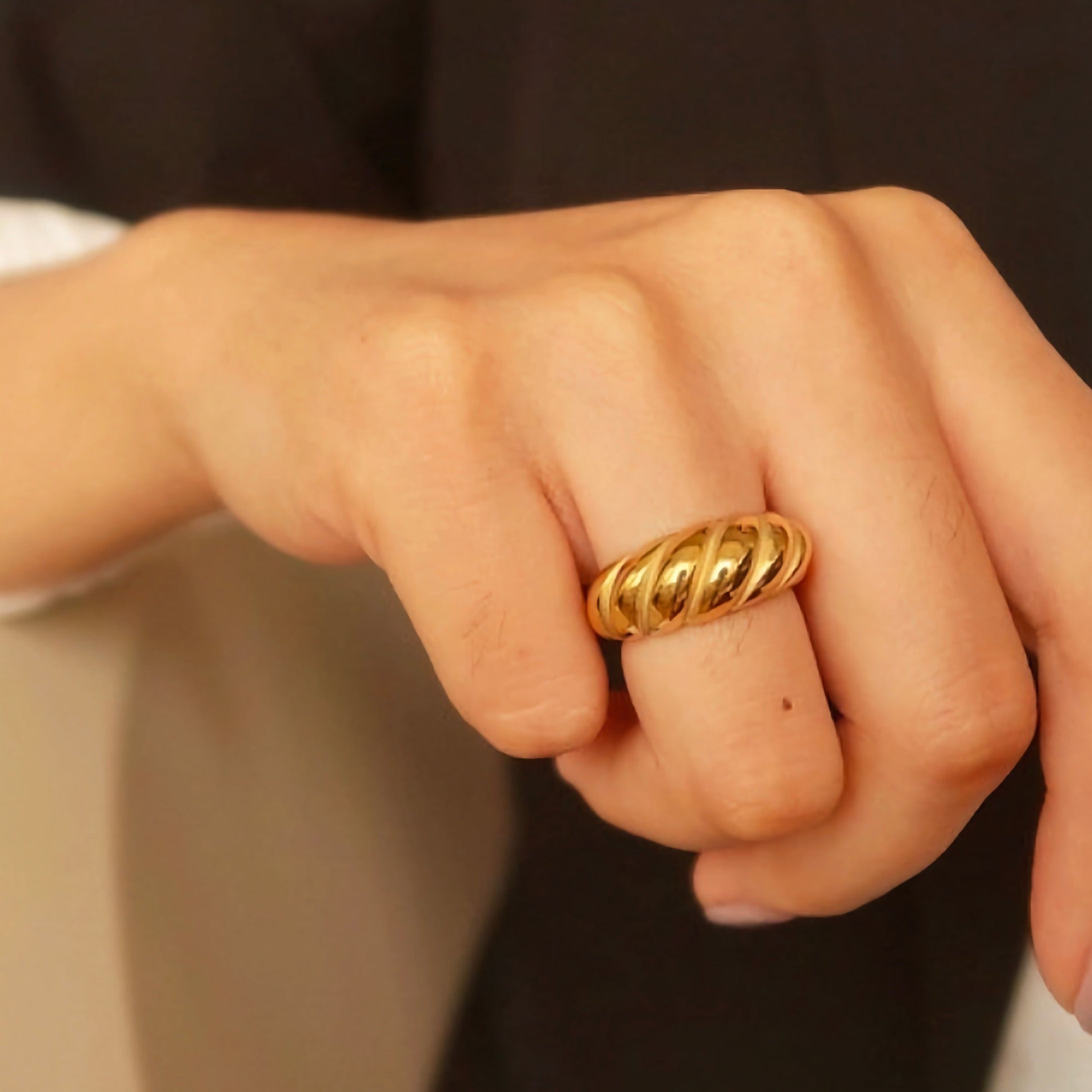 Aurelia Gold Croissant Ring