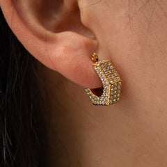 Aurora Pavé Huggie Earrings