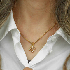 Aurora Pearl Initial Necklace