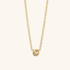 Aurora Solitaire Gold Necklace