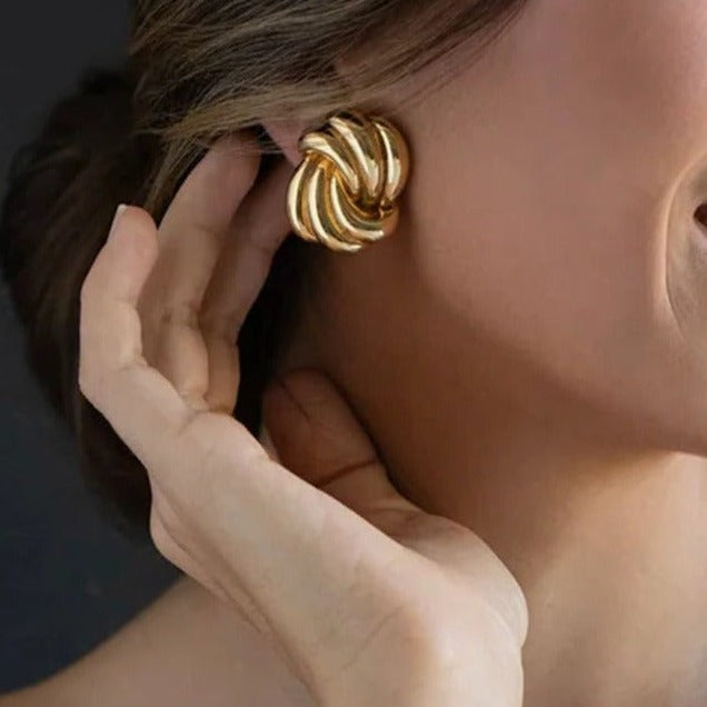 Aurora Swirl Gold Earrings