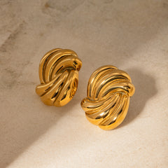 Aurora Swirl Gold Earrings