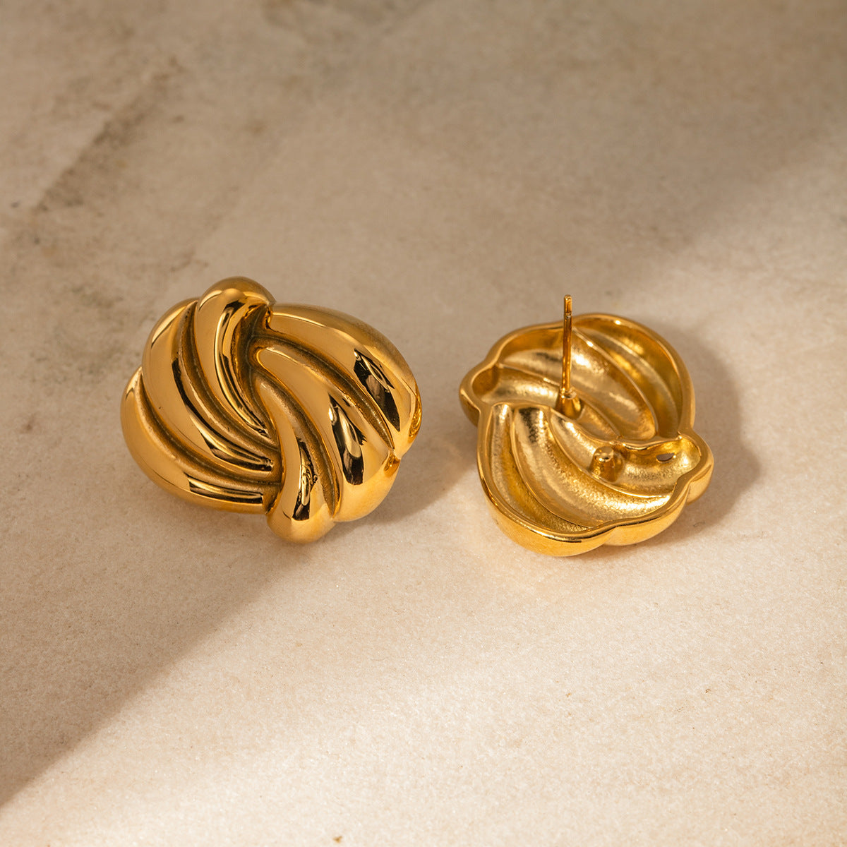 Aurora Swirl Gold Earrings