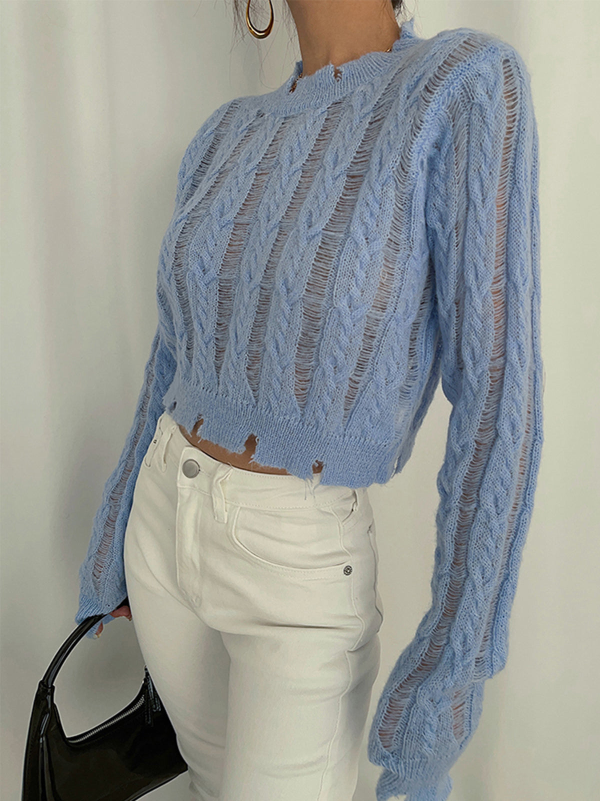 Snowflake Crochet Knit Shirt