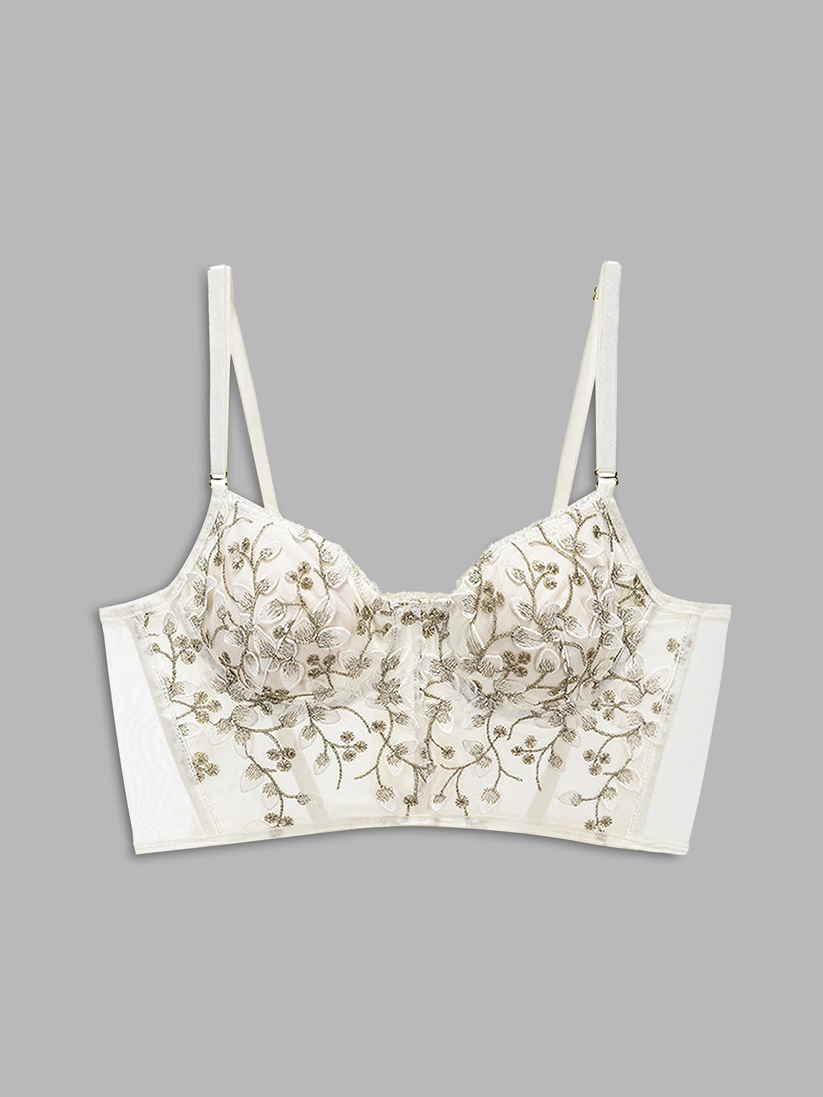 Floral Mesh Lace Crop Corset Top