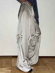 Oversized Satin Wide Leg Pants