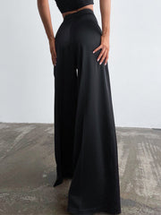 Oversized Satin Wide Leg Dress Pants