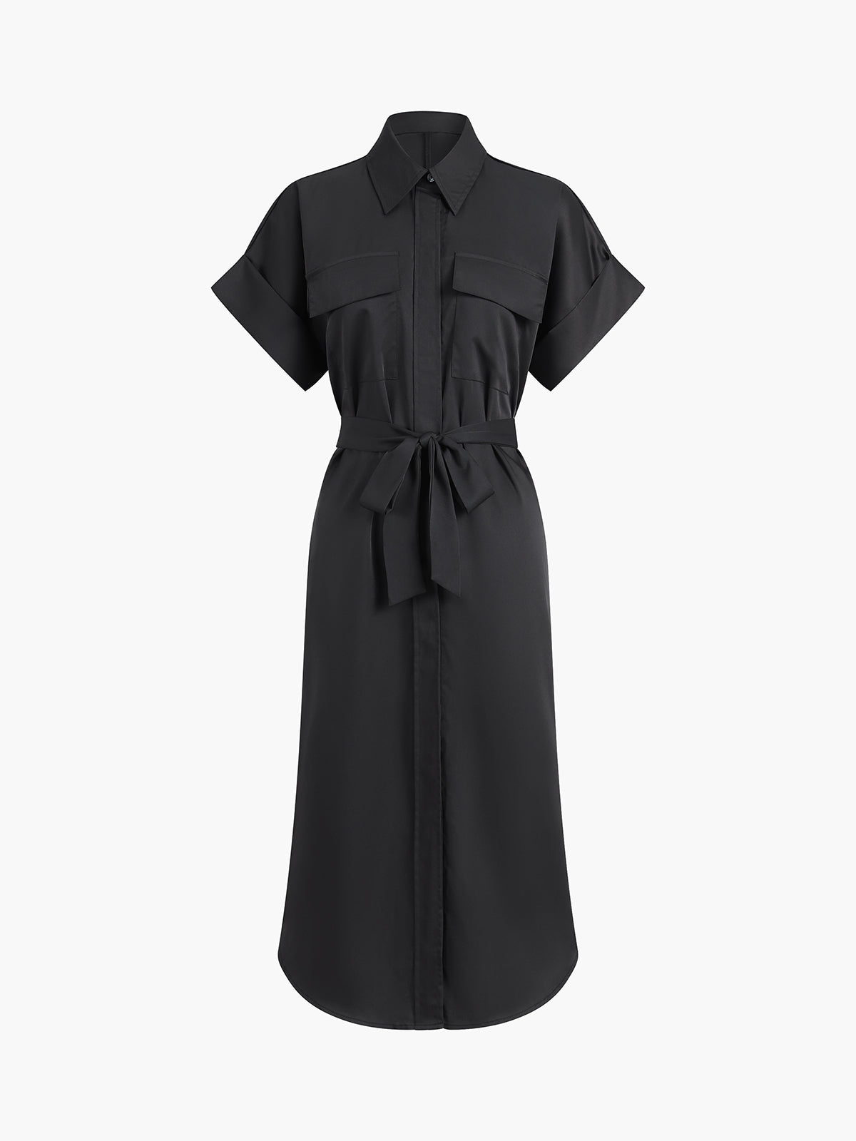 Polo Pockets Tied Midi Dress