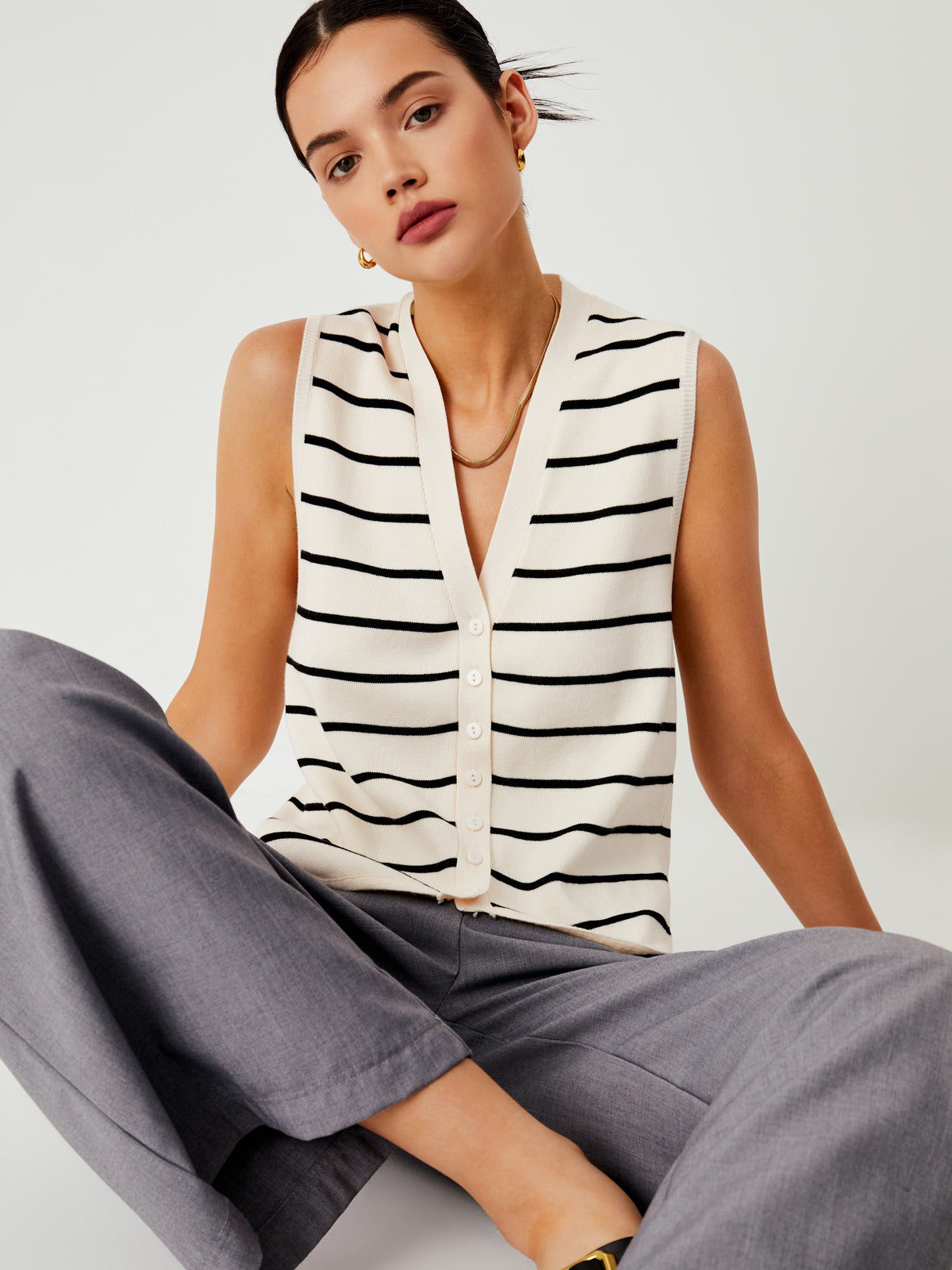 Effortless Stripe Vest