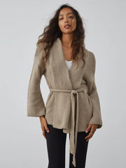 Taupe Tie Cardigan