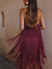 Whispering Elegance Fringe Dress