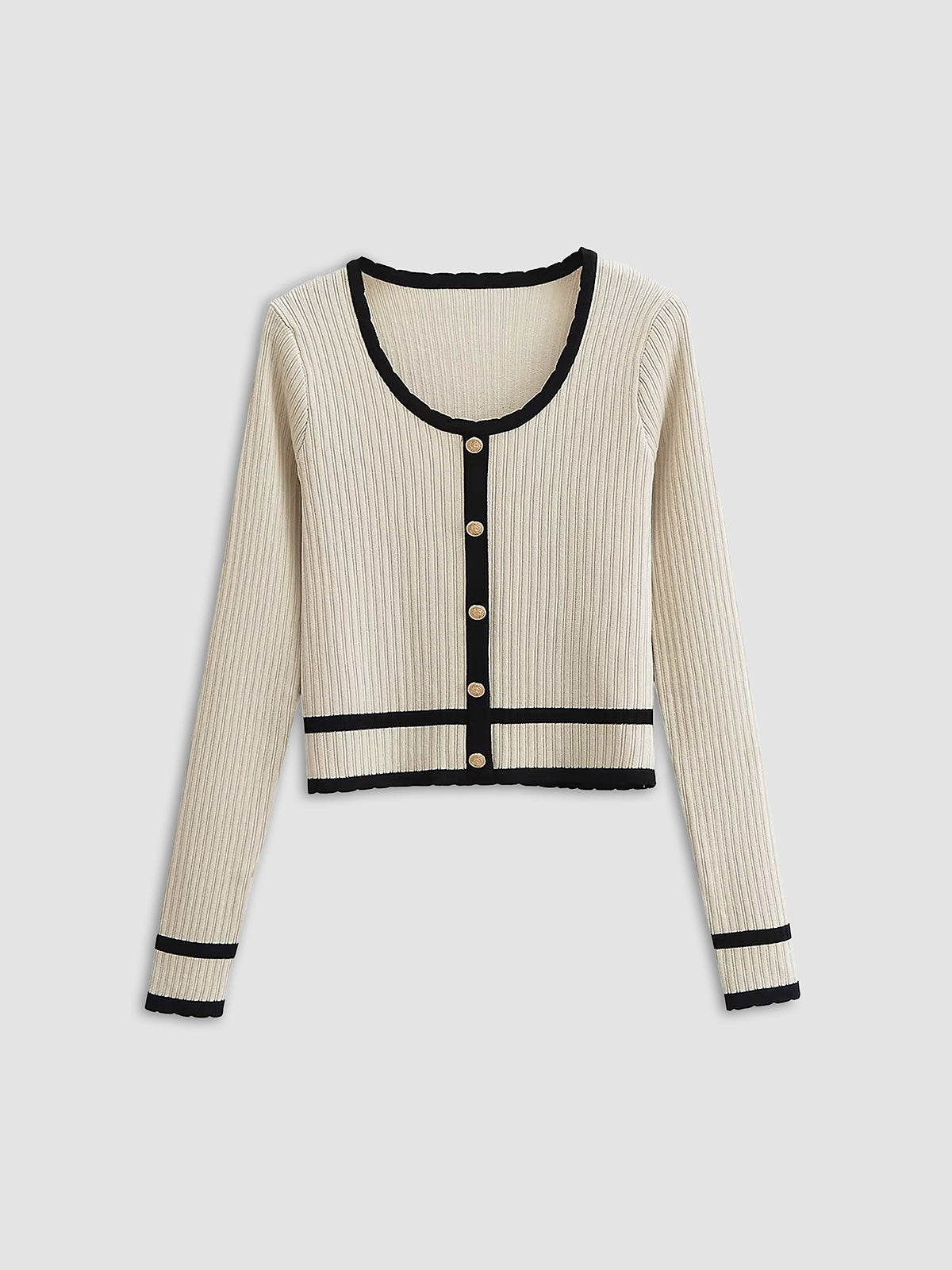 Retro Contrast Cardigan