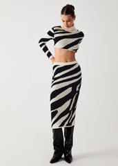 Zebra Chic Two-Piece Skirt Set - Bold and Fierce Style