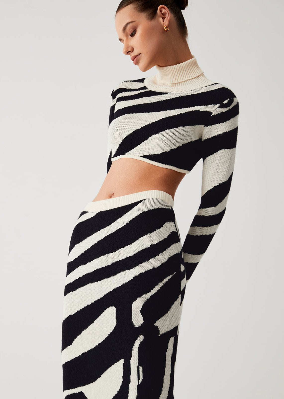 Zebra Chic Two-Piece Skirt Set - Bold and Fierce Style