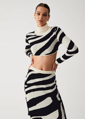 Zebra Chic Two-Piece Skirt Set - Bold and Fierce Style