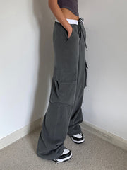 Contrast Waistband Cargo Sweatpants