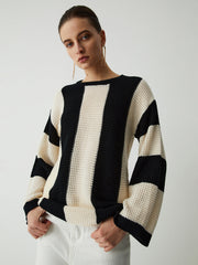 Pointelle Stripe Sweater