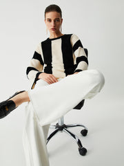 Pointelle Stripe Sweater