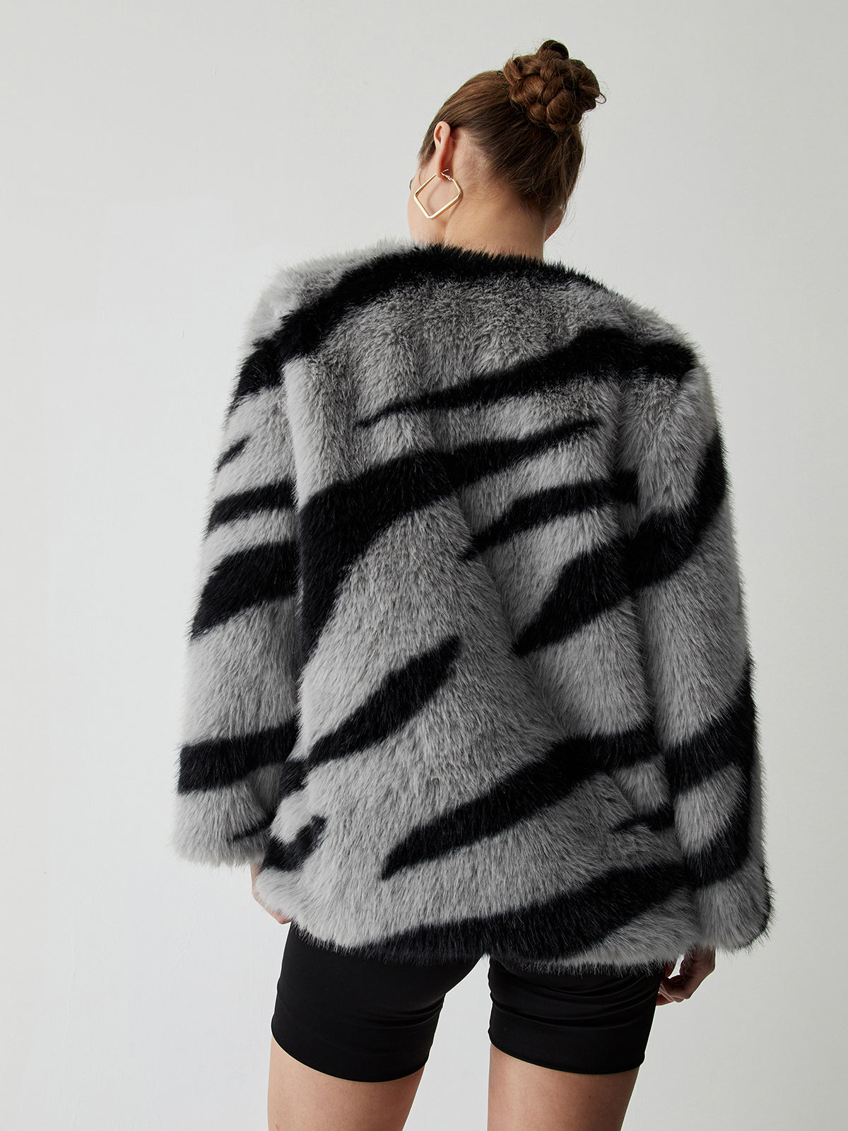 Tiger Print Fleece Fuzzy Coat