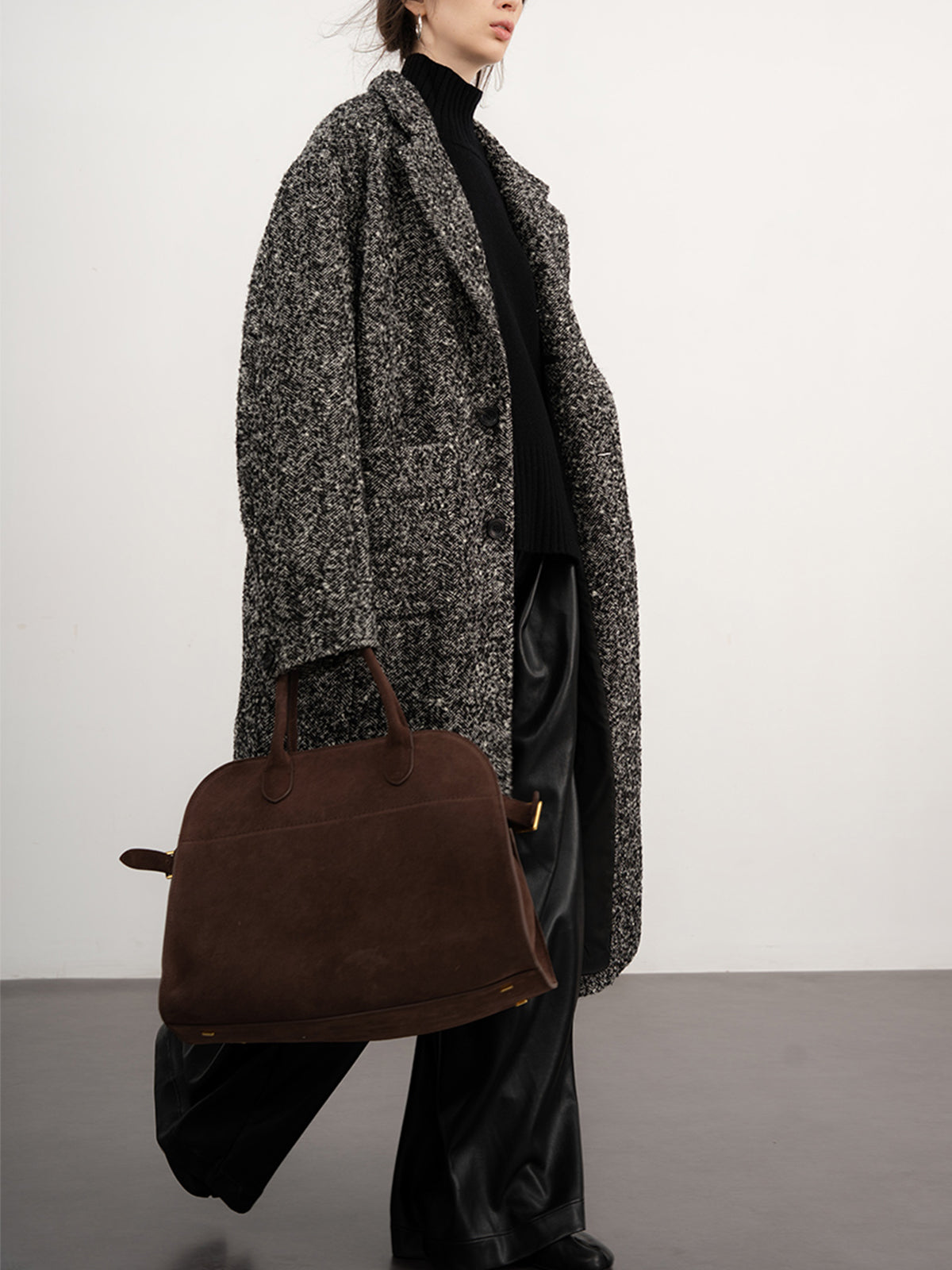 Tweed Boucle Wool Coat