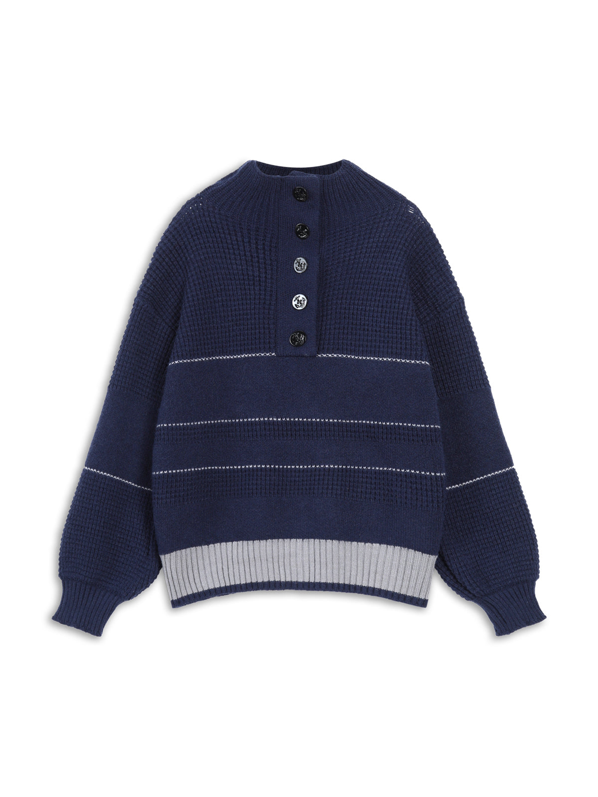 Open Collar Button Up Sweater