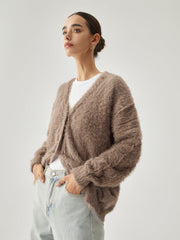 Button-down Fuzzy Cardigan