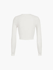 Cutout Split Beads Detail Ribbed Knit Top