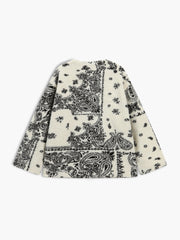 Floral Print Pocket Fleece Coat