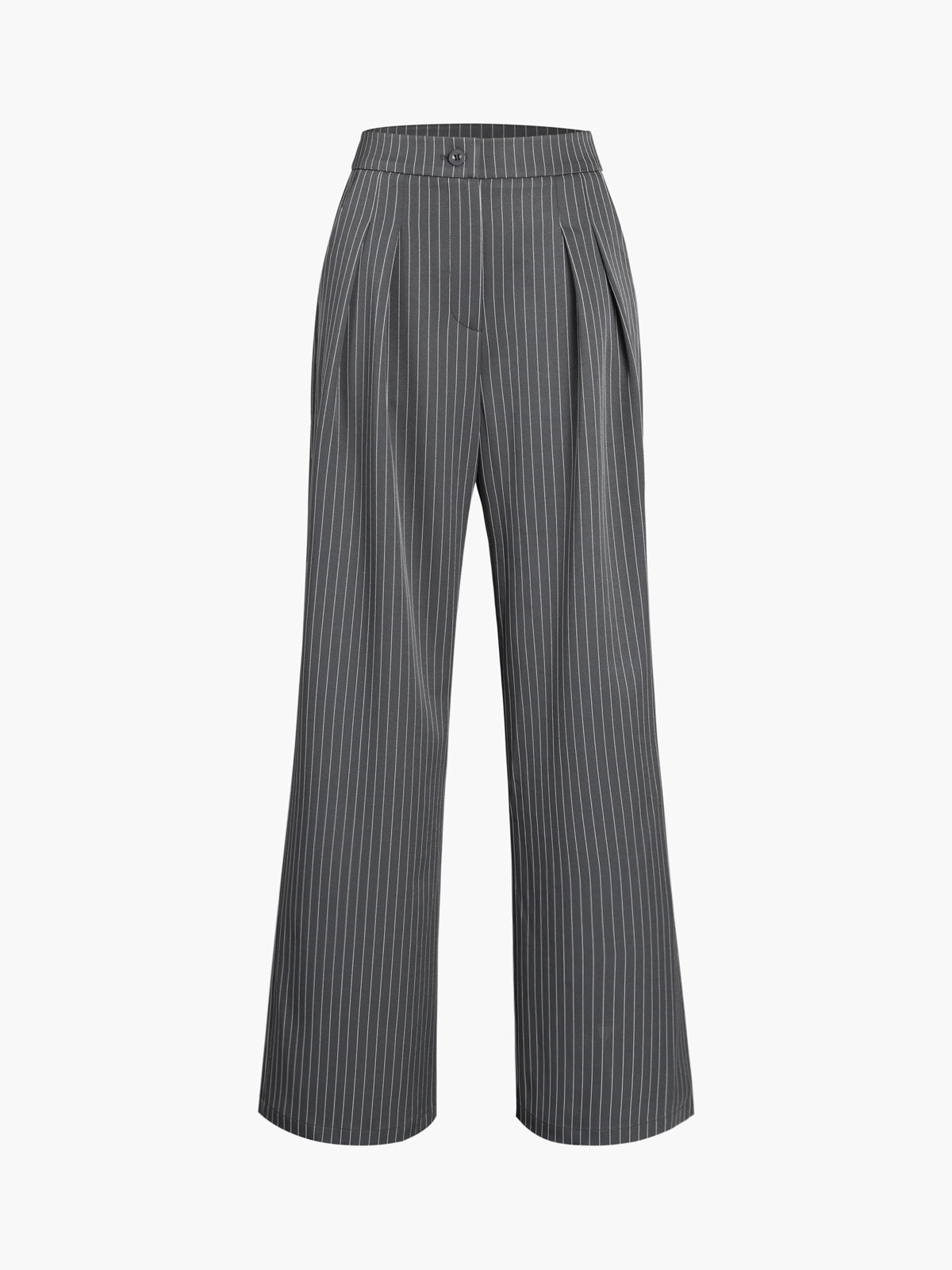 Pinstripe Pleated Wide Leg Dress Pants