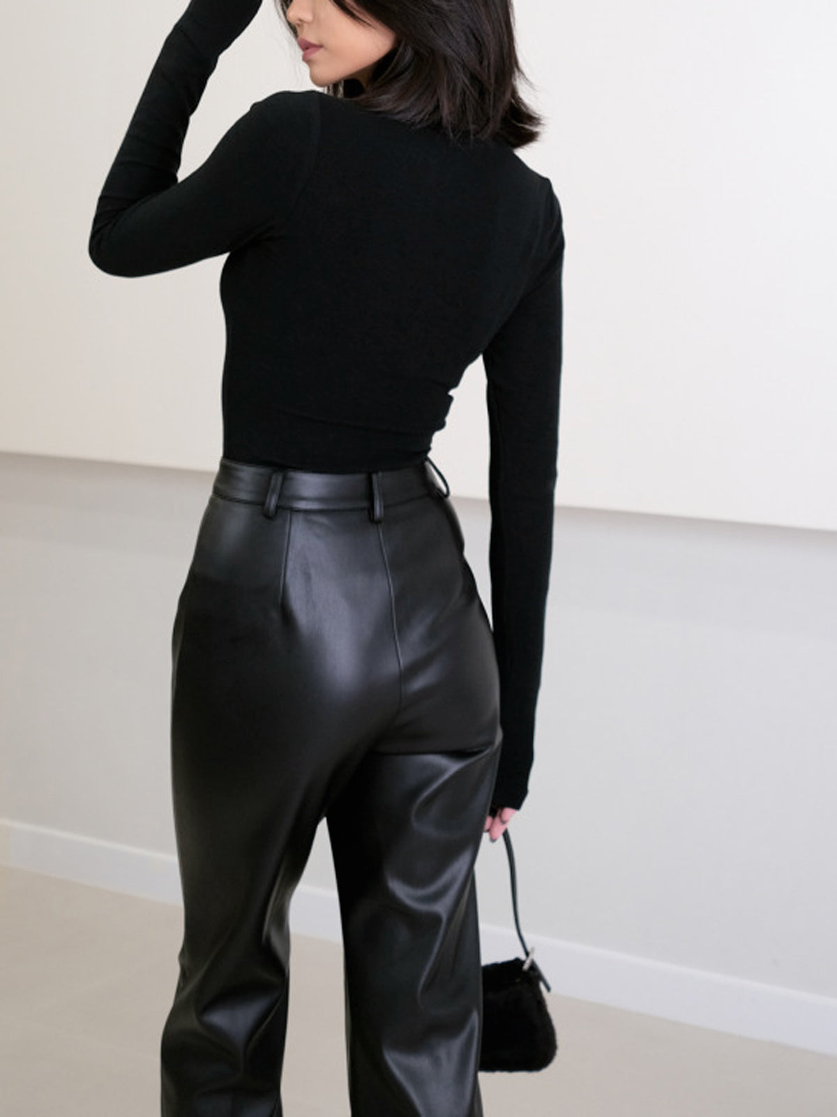 High Waist Faux Leather Pants