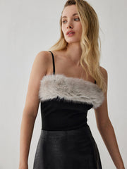 Fuzzy Contrast Trim Cami Top