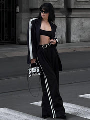 Side Striped Wide Leg Pants