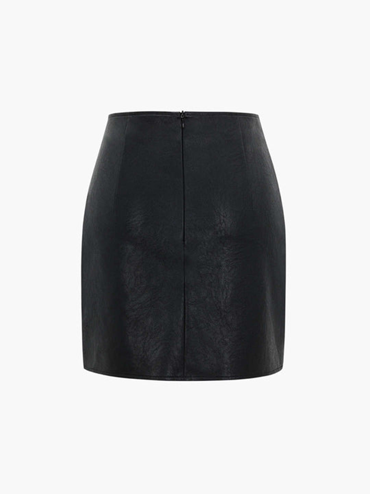 Faux Leather Patchwork Pleated Mini Skirt