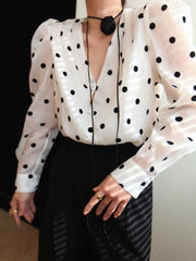 Sheer Polka Dot Blouse