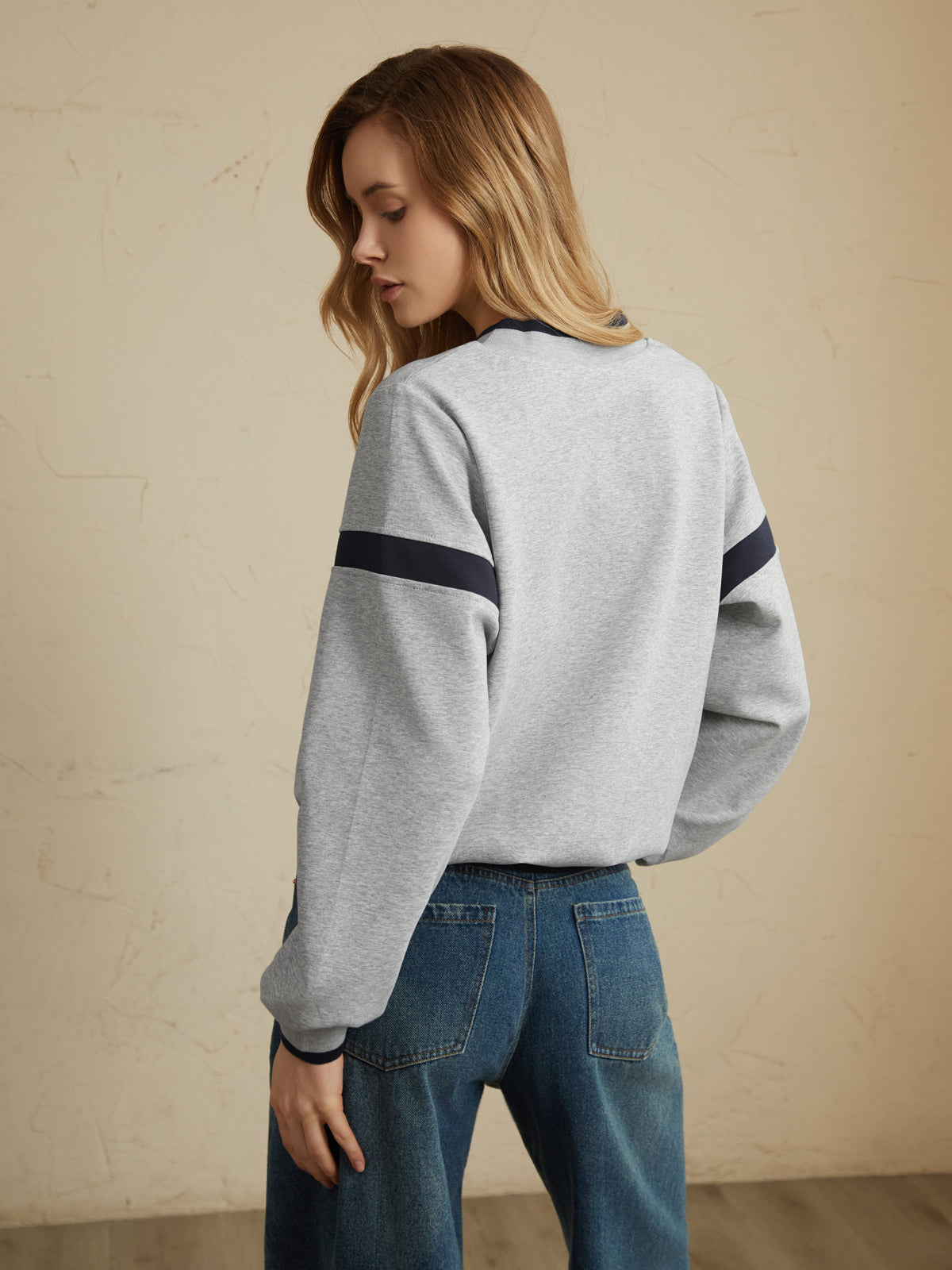 Contrast Trim Oversized Sweatshirt