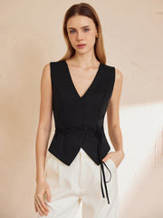 Basic Knotted V Neck Waistcoat