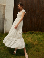 Pure Cotton Ruched Long Dress