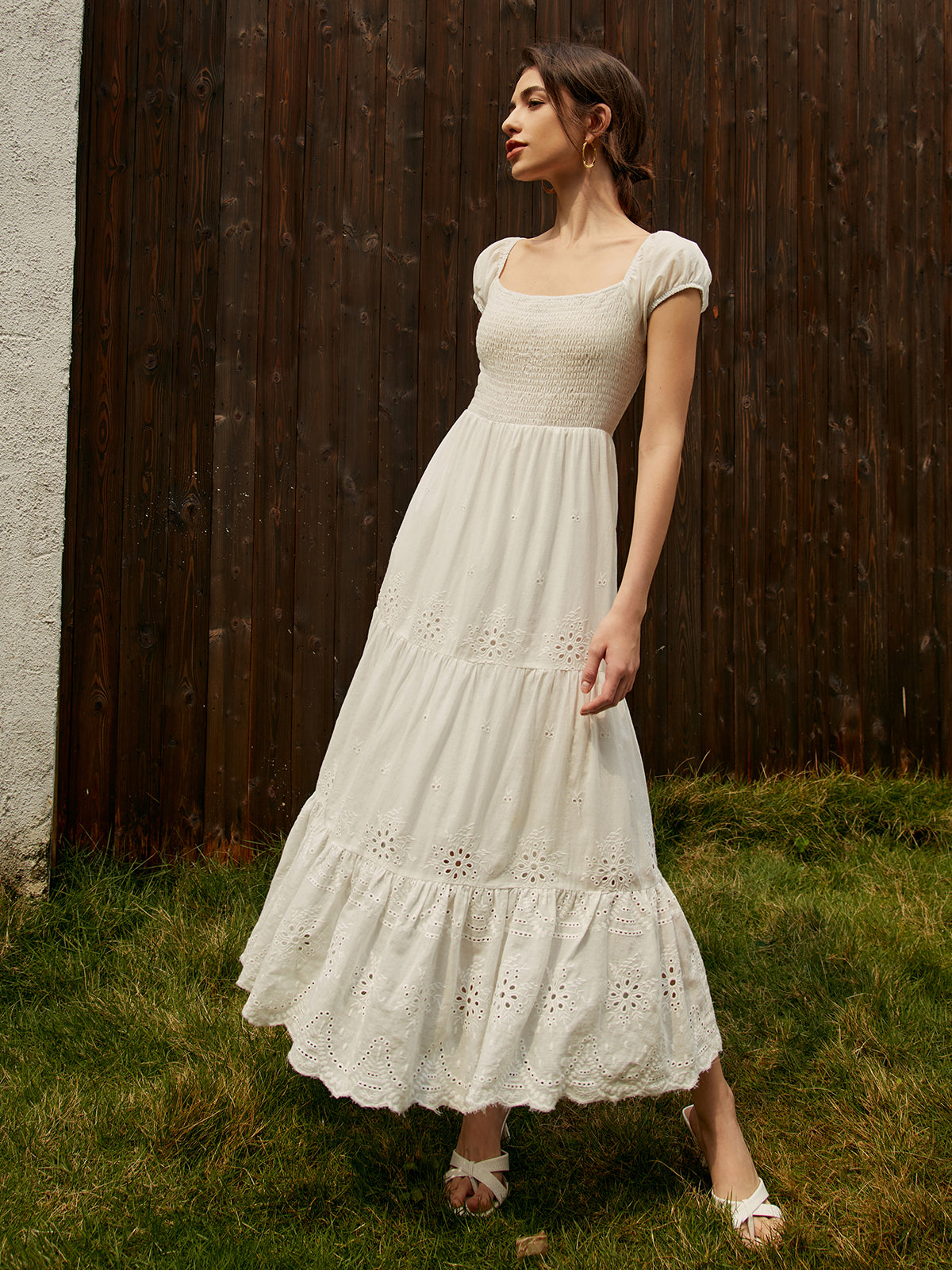 Pure Cotton Ruched Long Dress