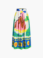 Enjoy Vacation Multi Color Skirt Set