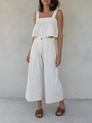 Minimalism Cotton & Linen Pants Set