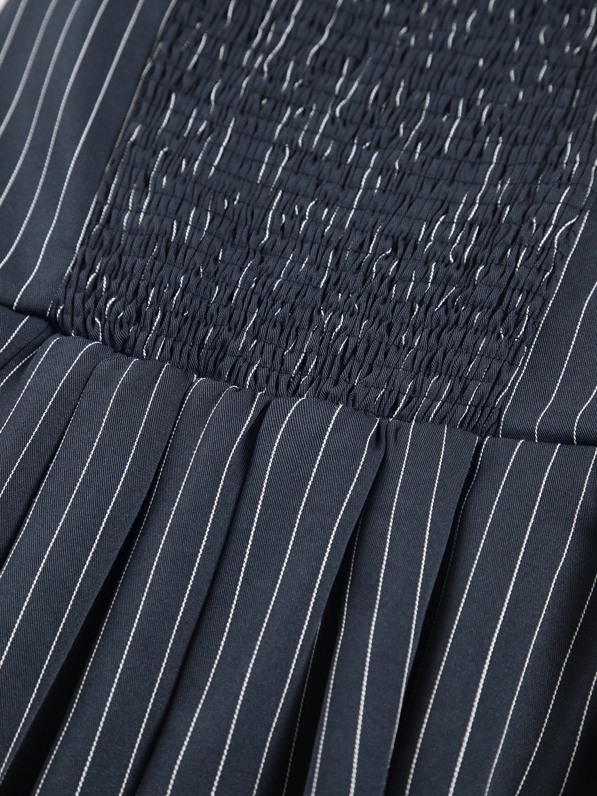 Pinstripe Tube Short Pleated Dress