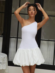 One Shoulder Off Bodycon Short Dress